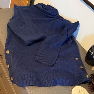 J. Crew Deep Blue Cowl Neck Sweater